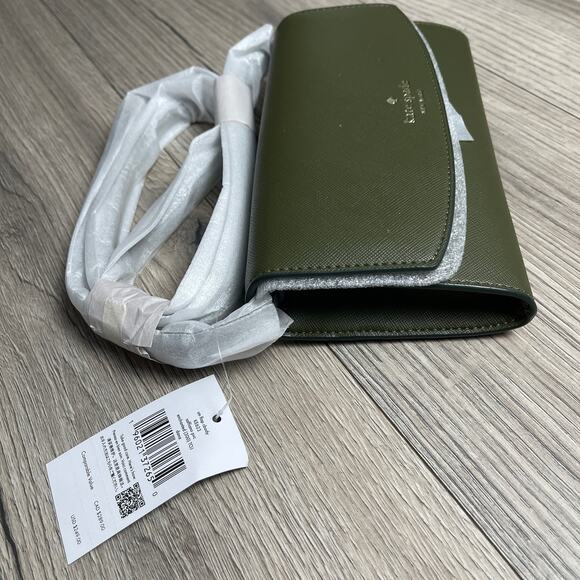 Kate Spade Dana Small Flap Crossbody Bag - Enchanted Green - KE623 - $249 - Picture 6 of 10